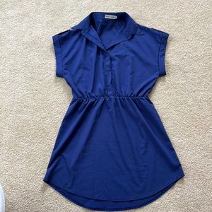 NWOT Navy Blue Shirt dress, size L, cute!!!